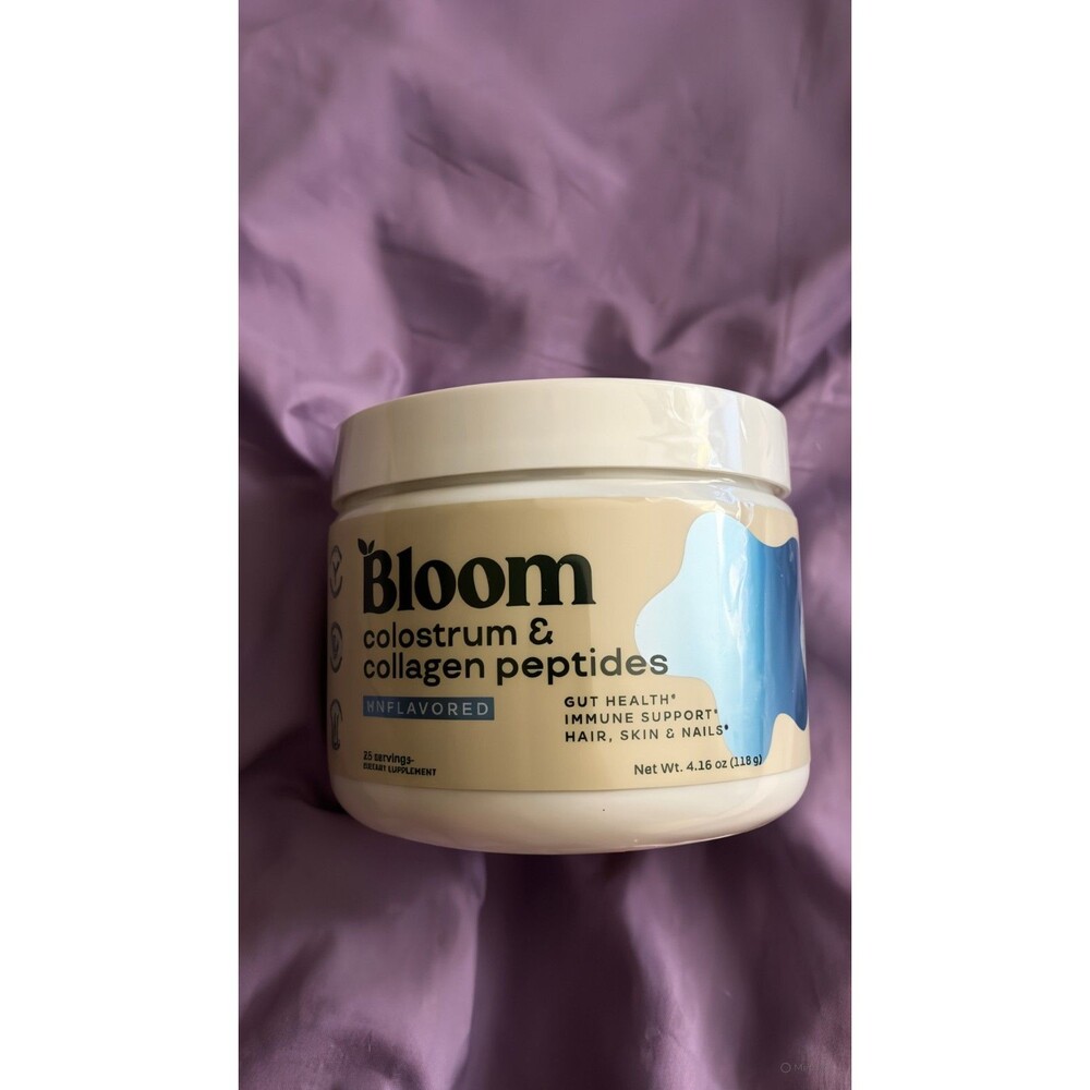 Bloom Colostrum & Collagen Peptides Gut Health Unflavored 4.16 Oz New Sealed